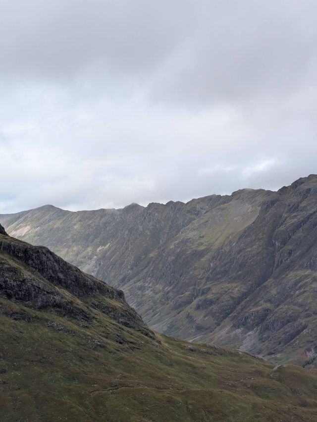 Looking along the Aonach Eagach ridge above Glen Coe